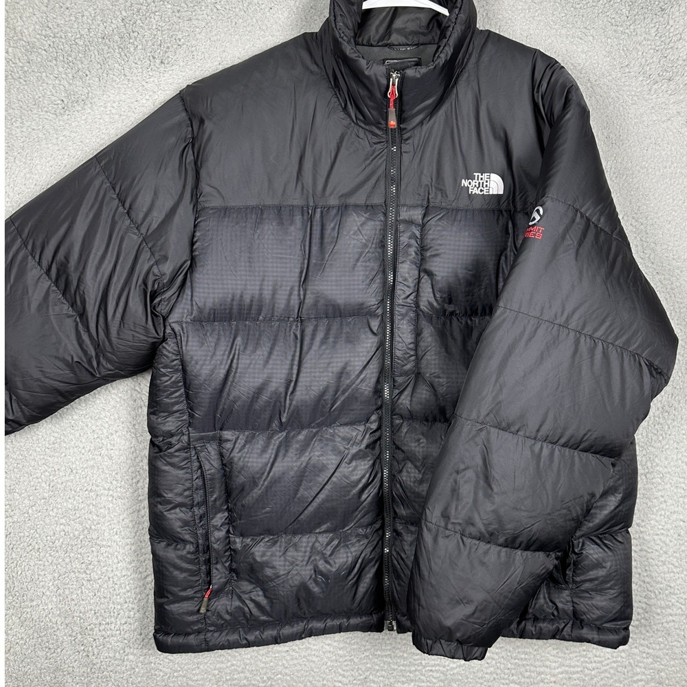 The North Face Summit Series Jacket Mens 2XL Puffer Black Goose Down Full Zip